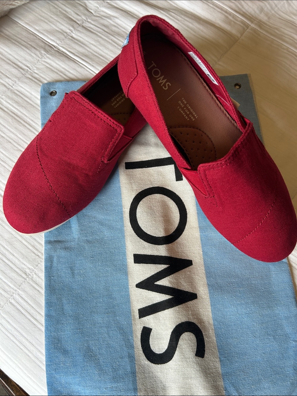 Toms Red Canvas Slip-On Shoes